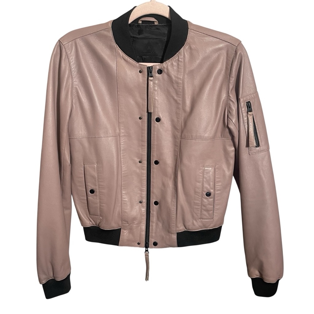 Control Sector Forever Leather Bomber Jacket Size XS Retail $595